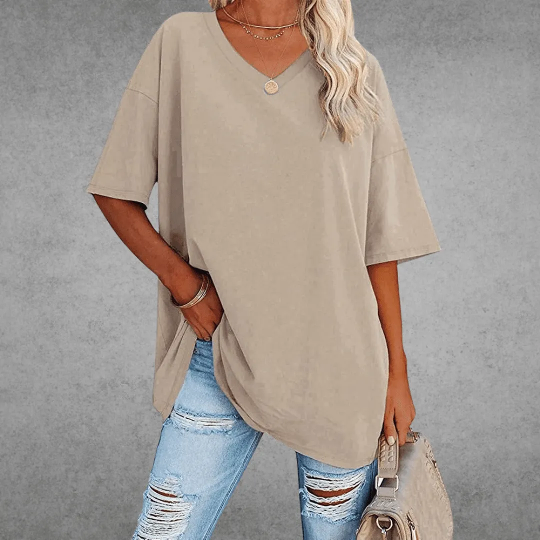 Women's V-Neck Short Sleeve T-Shirt – Soft Cotton Blend for Everyday Comfort sold by Hensley London product image thumbnail 5