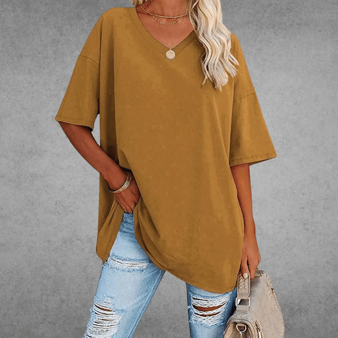 Women's V-Neck Short Sleeve T-Shirt – Soft Cotton Blend for Everyday Comfort sold by Hensley London product image thumbnail 4