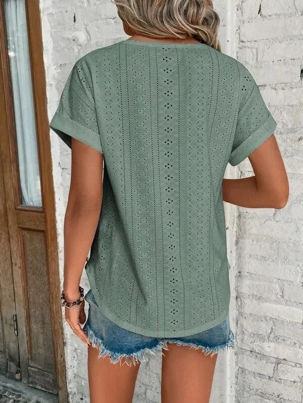 Women's Casual Short-Sleeve T-Shirt – Soft Cotton Tee for Everyday Wear, Flattering Fit, Versatile Style sold by Hensley London product image thumbnail 3