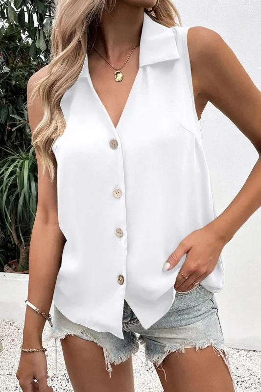 Women's V-Neck Button-Up Top – Elegant and Versatile Blouse for All Occasions sold by Hensley London