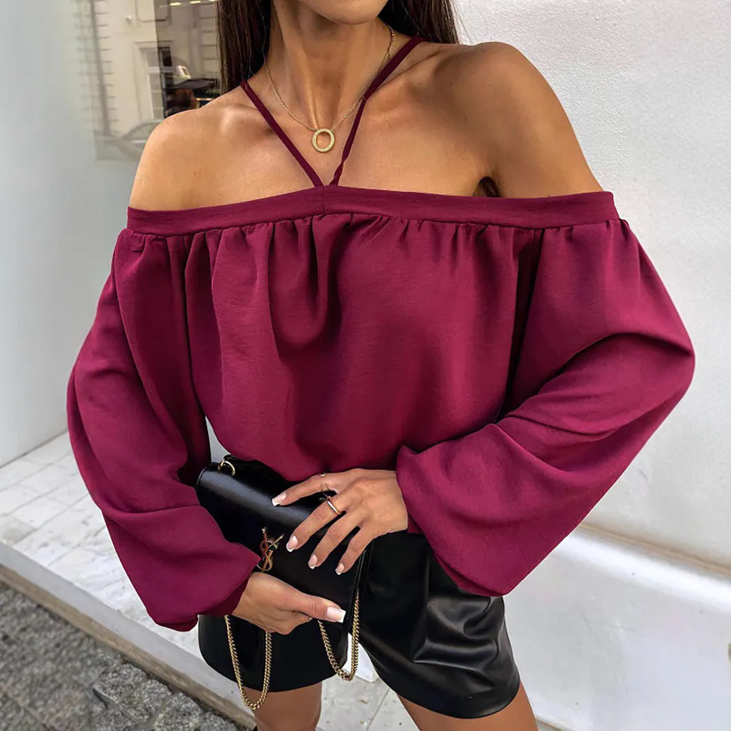 Women's Off-Shoulder Leopard Print Going Out Top with Balloon Sleeves – Casual Loose Fit sold by Hensley London product image thumbnail 3