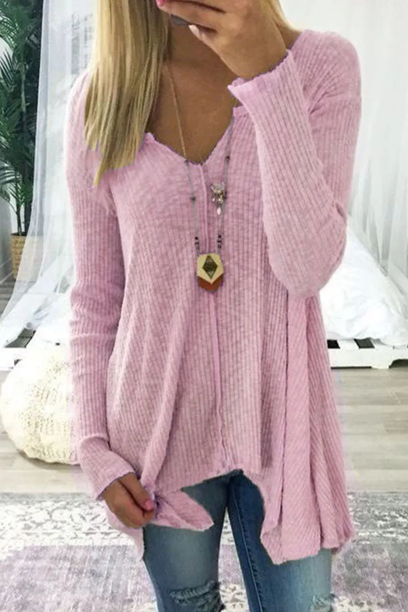 Women's Cozy V-Neck Long Sleeve Sweater in Soft Knit – Perfect for Fall and Winter Casual Wear sold by Hensley London product image thumbnail 5