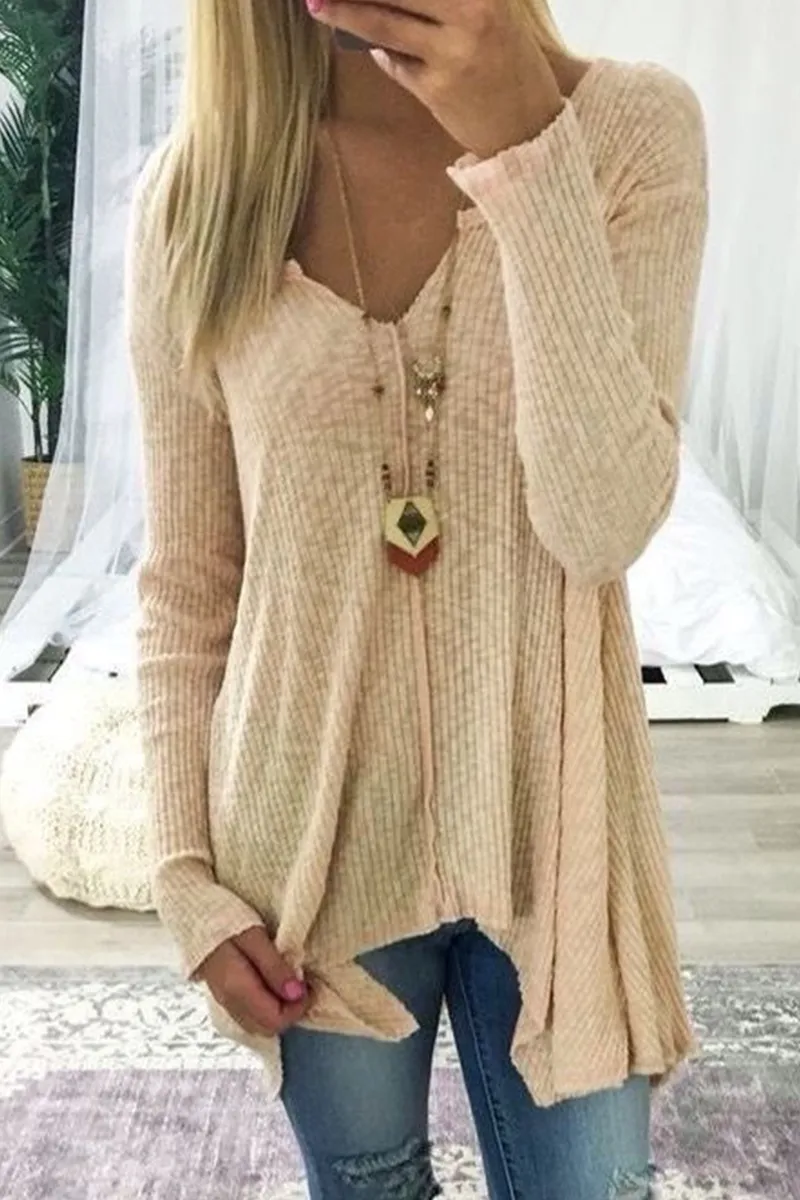 Women's Cozy V-Neck Long Sleeve Sweater in Soft Knit – Perfect for Fall and Winter Casual Wear sold by Hensley London product image thumbnail 2