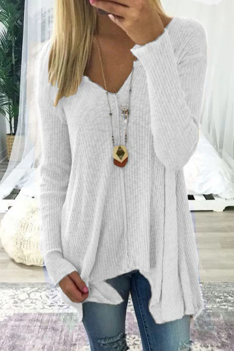 Women's Cozy V-Neck Long Sleeve Sweater in Soft Knit – Perfect for Fall and Winter Casual Wear sold by Hensley London product image thumbnail 3