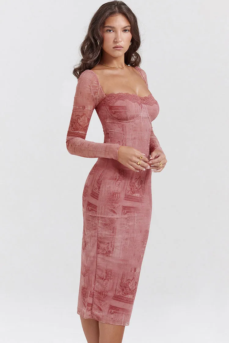 Women's Cocktail Dress Hot Pink Lace Bodycon sold by Hensley London product image thumbnail 2