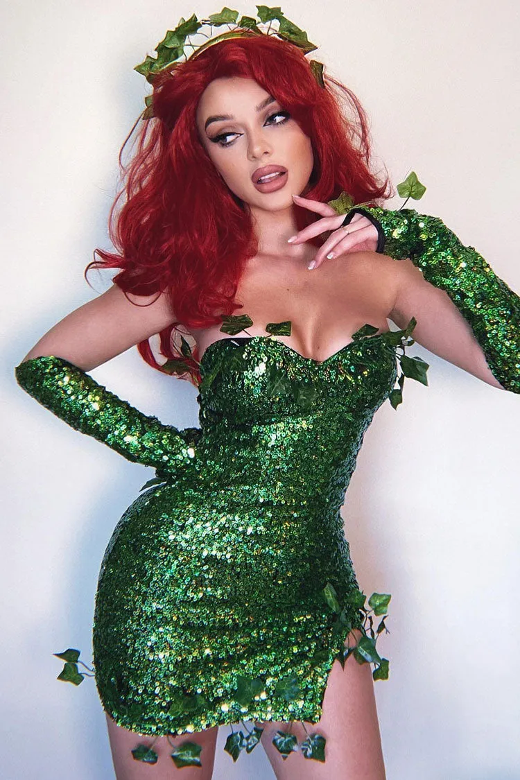 Women's Mini Dress Green Cotton Sequin sold by Hensley London product image thumbnail 5