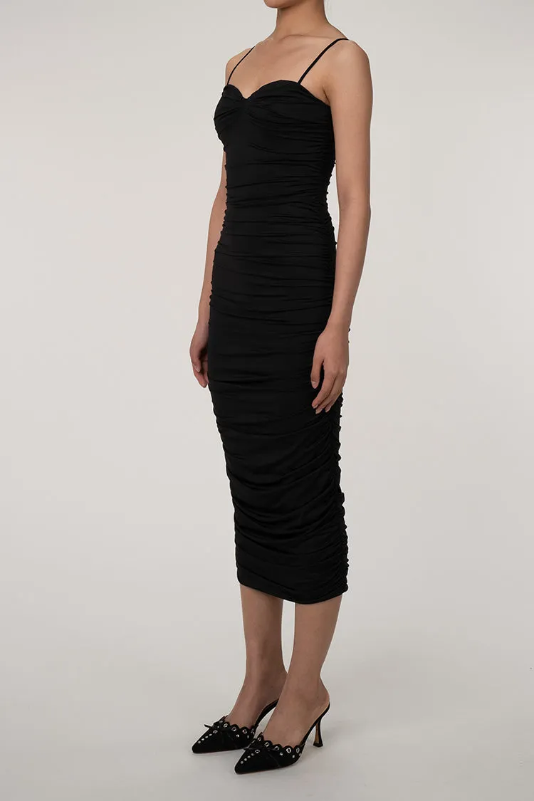 Women's Cocktail Dress Black Stretch Fabric Midi sold by Hensley London product image thumbnail 2
