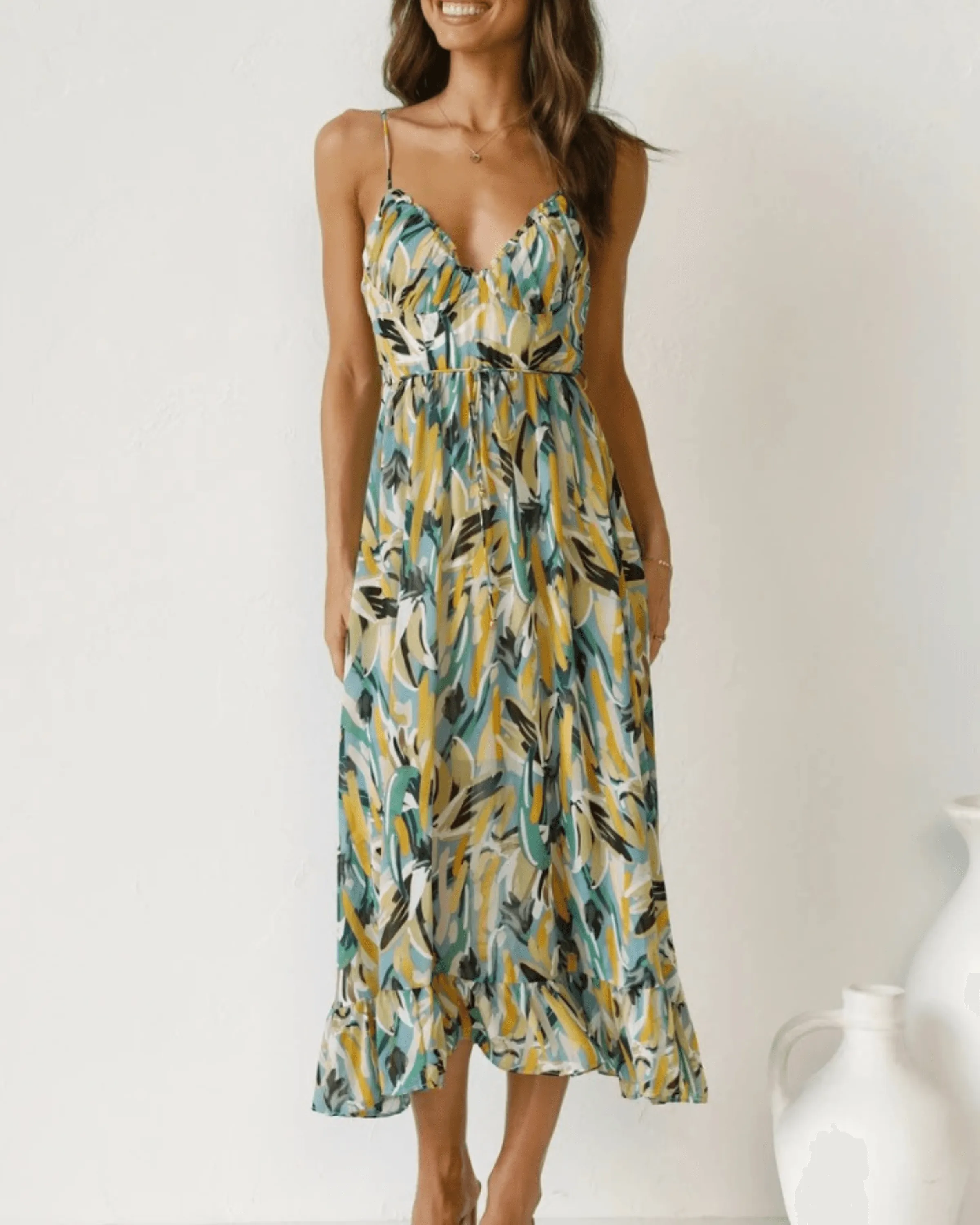 Women's Midi Dress Floral Print Lightweight Polyester sold by Hensley London product image thumbnail 2