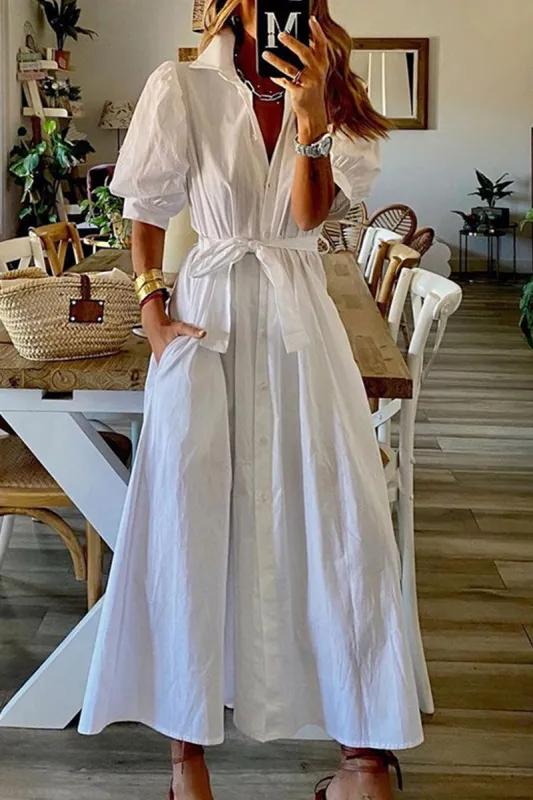 Women's Maxi Dress Blue Cotton Blend sold by Hensley London