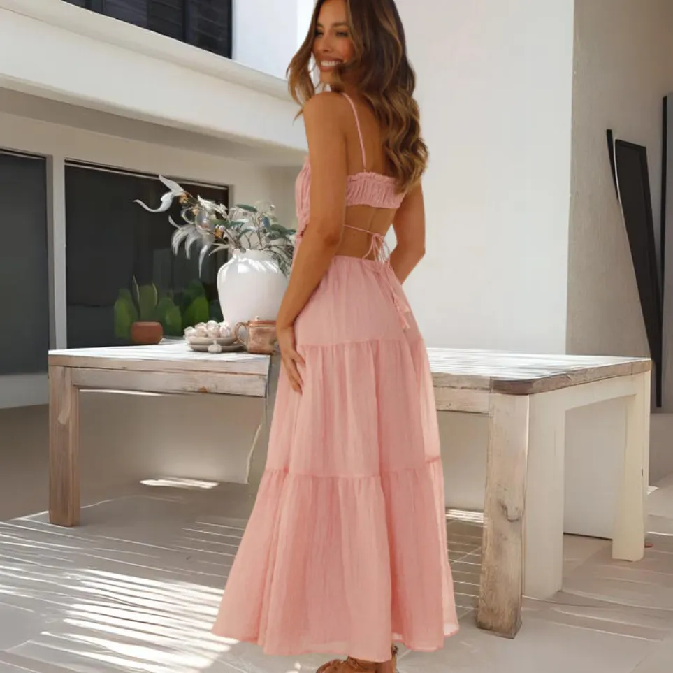 Women's Maxi Dress White Cotton Blend sold by Hensley London product image thumbnail 4