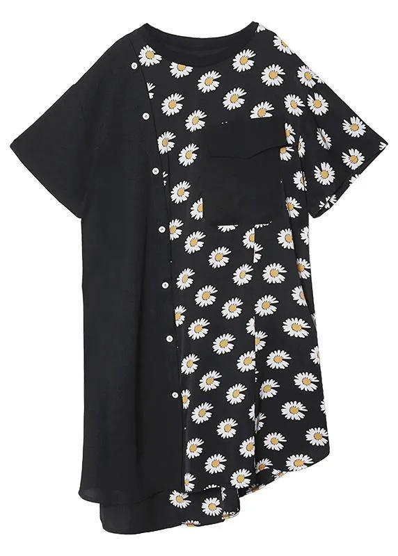 Women's Asymmetric Dress Black Cotton Blend sold by Hensley London product image thumbnail 5