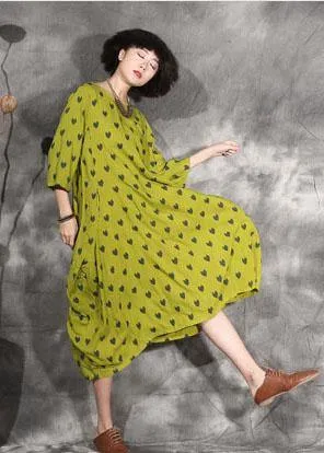Women's Summer Dress Yellow Dotted Linen sold by Hensley London product image thumbnail 3