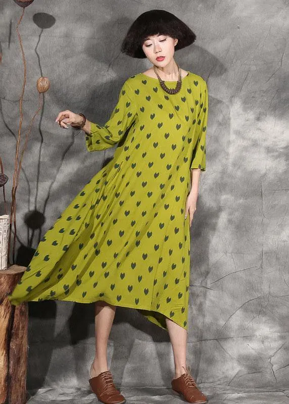 Women's Summer Dress Yellow Dotted Linen sold by Hensley London
