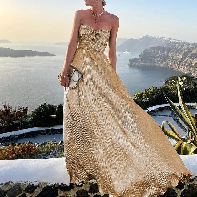 Women's Evening Gown Black Satin Strapless A-Line sold by Hensley London product image thumbnail 4