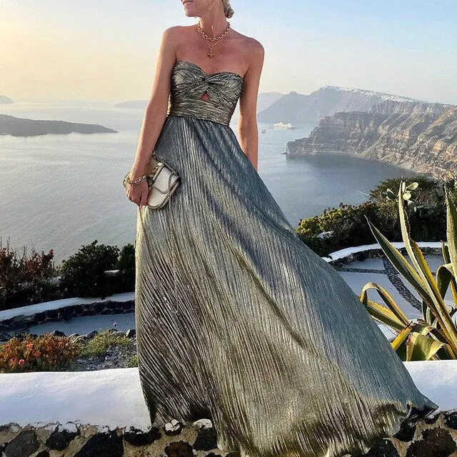 Women's Evening Gown Black Satin Strapless A-Line sold by Hensley London product image thumbnail 2