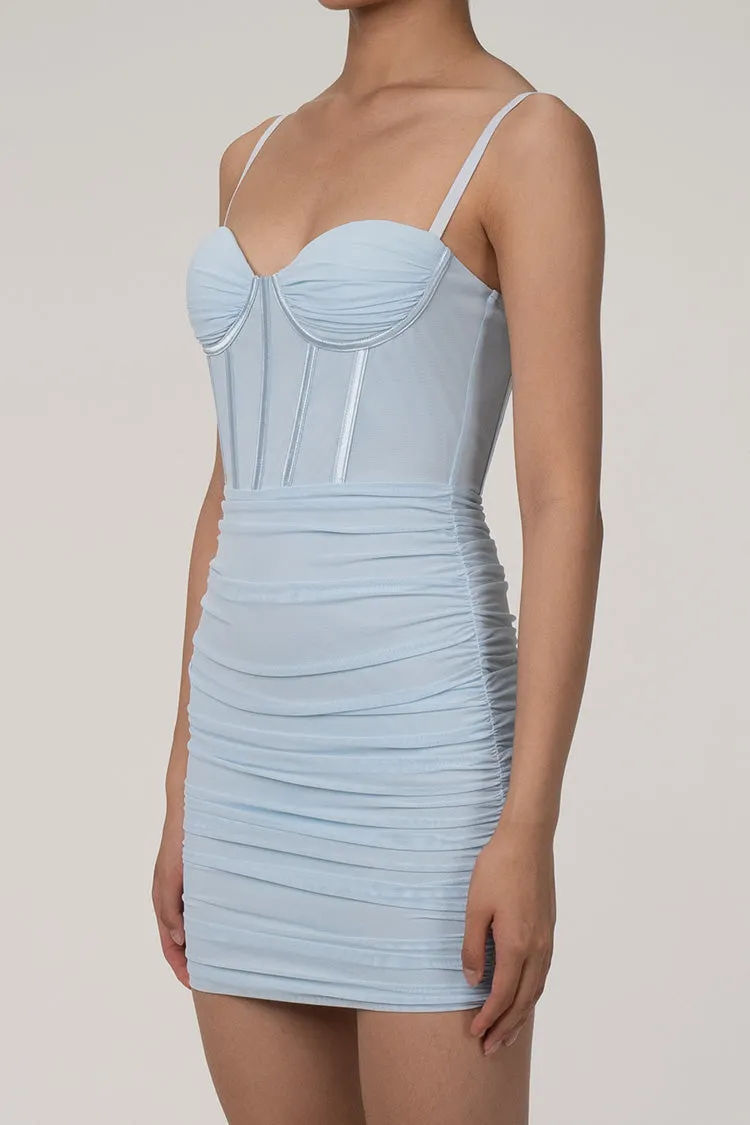 Women's Cocktail Dress Light Blue Mesh Bodycon sold by Hensley London product image thumbnail 2