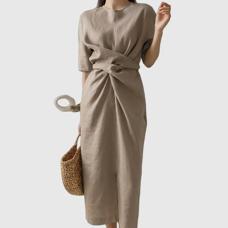 Women's Summer Dress White Cotton Blend Sleeveless A-Line sold by Hensley London product image thumbnail 2