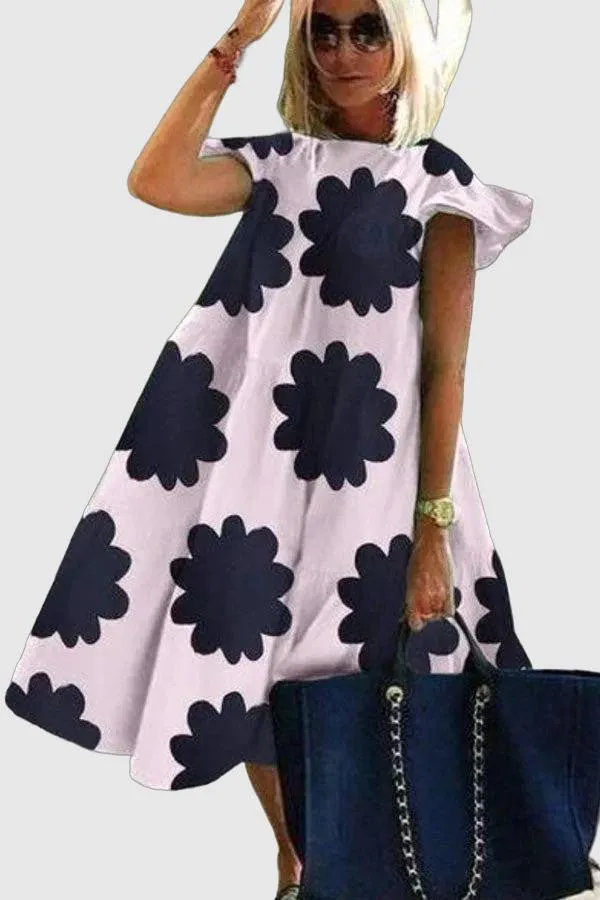 Women's A-Line Dress Floral Print Short Sleeve Polyester sold by Hensley London product image thumbnail 2