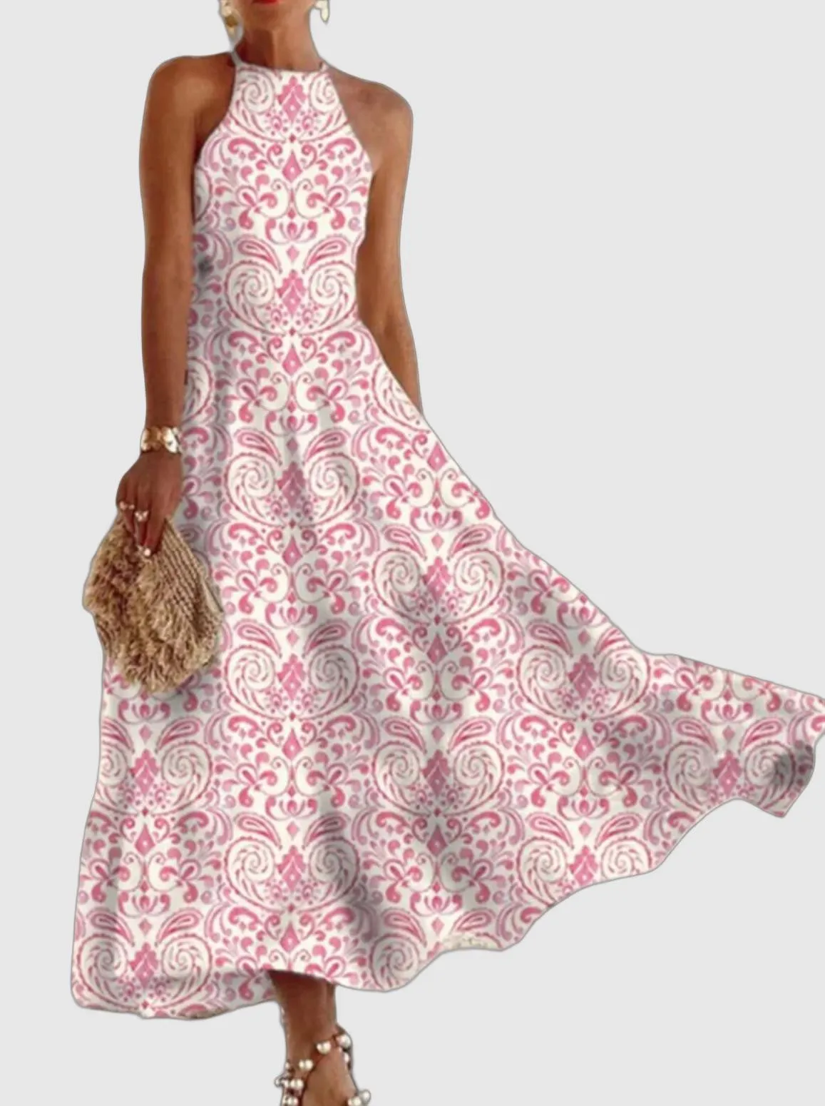 Women's Summer Dress White Polyester Short Sleeve A-Line sold by Hensley London product image thumbnail 3