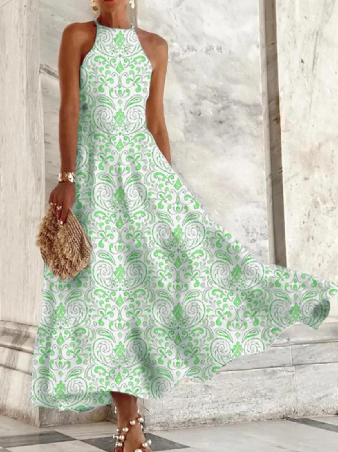 Women's Summer Dress White Polyester Short Sleeve A-Line sold by Hensley London product image thumbnail 5