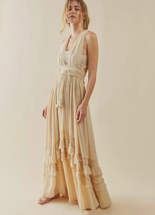 Women's Maxi Dress Coral Cotton Blend A-Line Summer Dress sold by Hensley London product image thumbnail 5