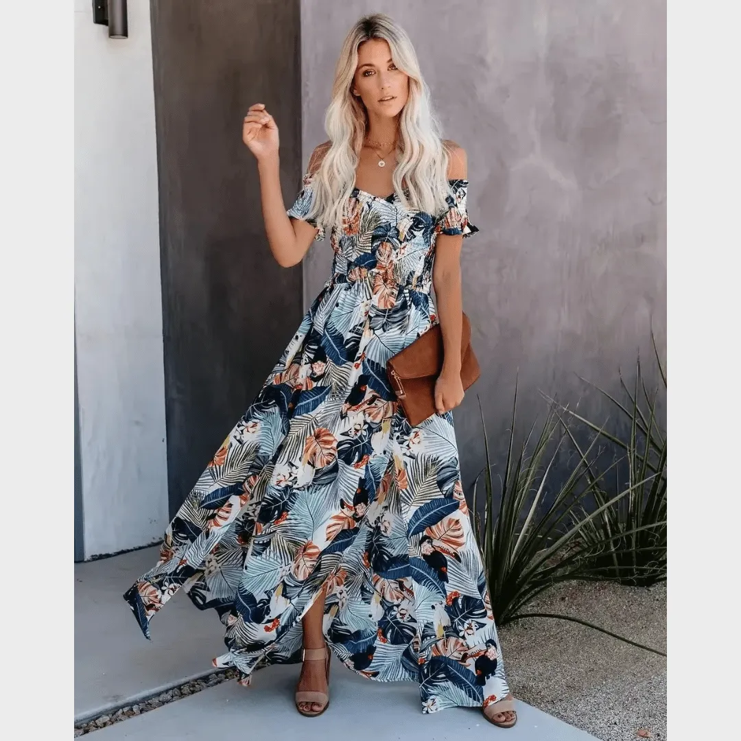 Women's Maxi Dress Multi-Color Floral Size S M L XL Polyester sold by Hensley London product image thumbnail 4