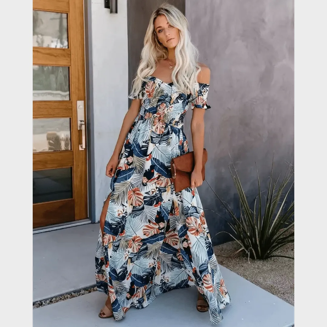 Women's Maxi Dress Multi-Color Floral Size S M L XL Polyester sold by Hensley London product image thumbnail 2