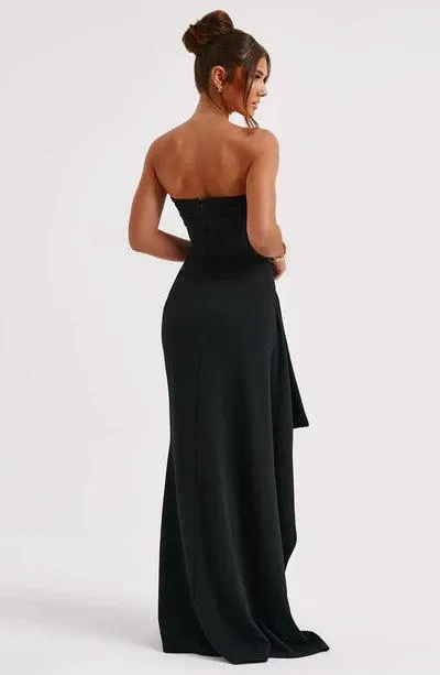 Women’s Formal Strapless Maxi Dress with Fitted Bodice and Thigh-High Slit sold by Hensley London product image thumbnail 3