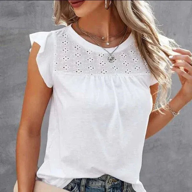 Women's Blouse Lightweight Ruffled Summer Top sold by Hensley London product image thumbnail 4