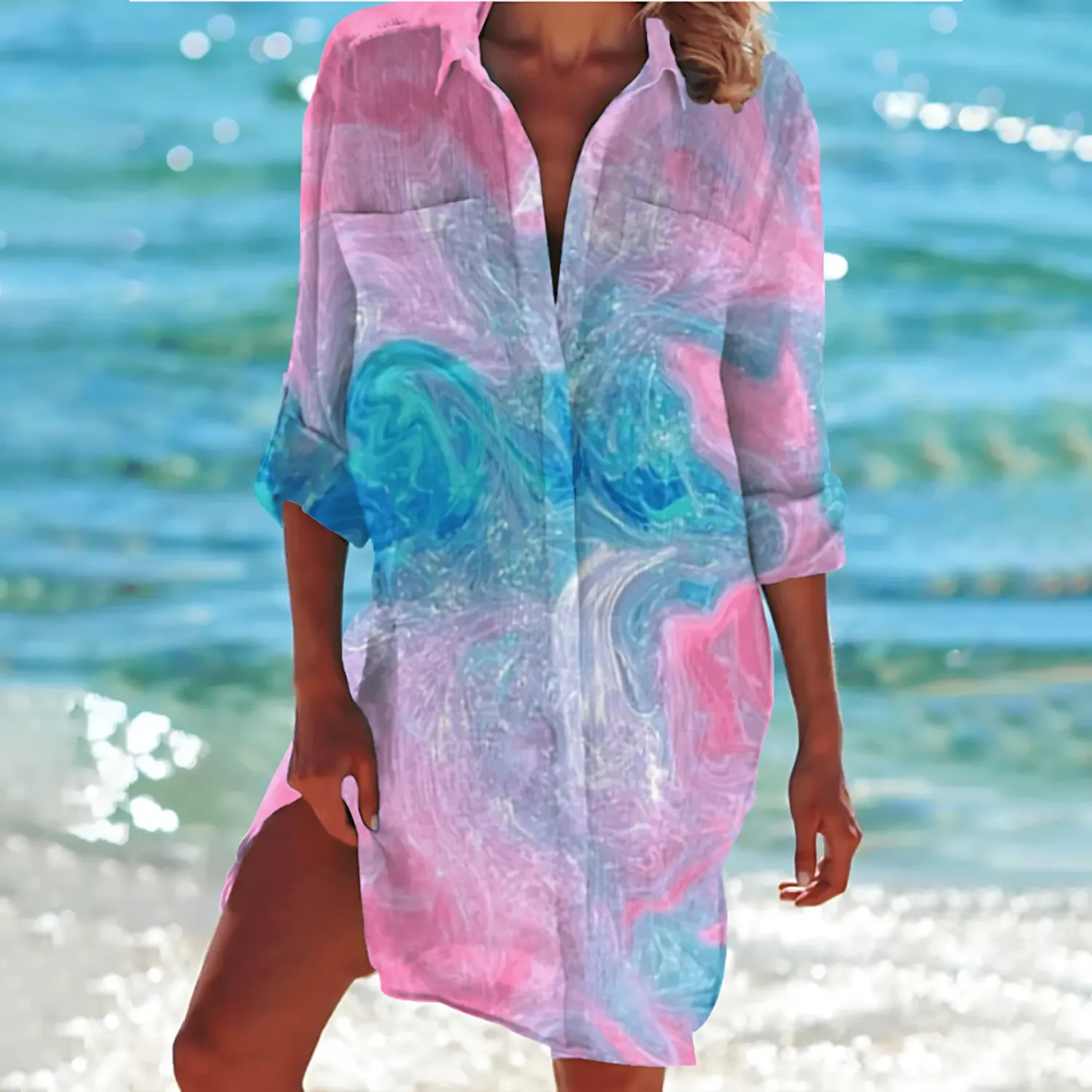 Women's Shirt Dress Multi-Color Lightweight sold by Hensley London product image thumbnail 5