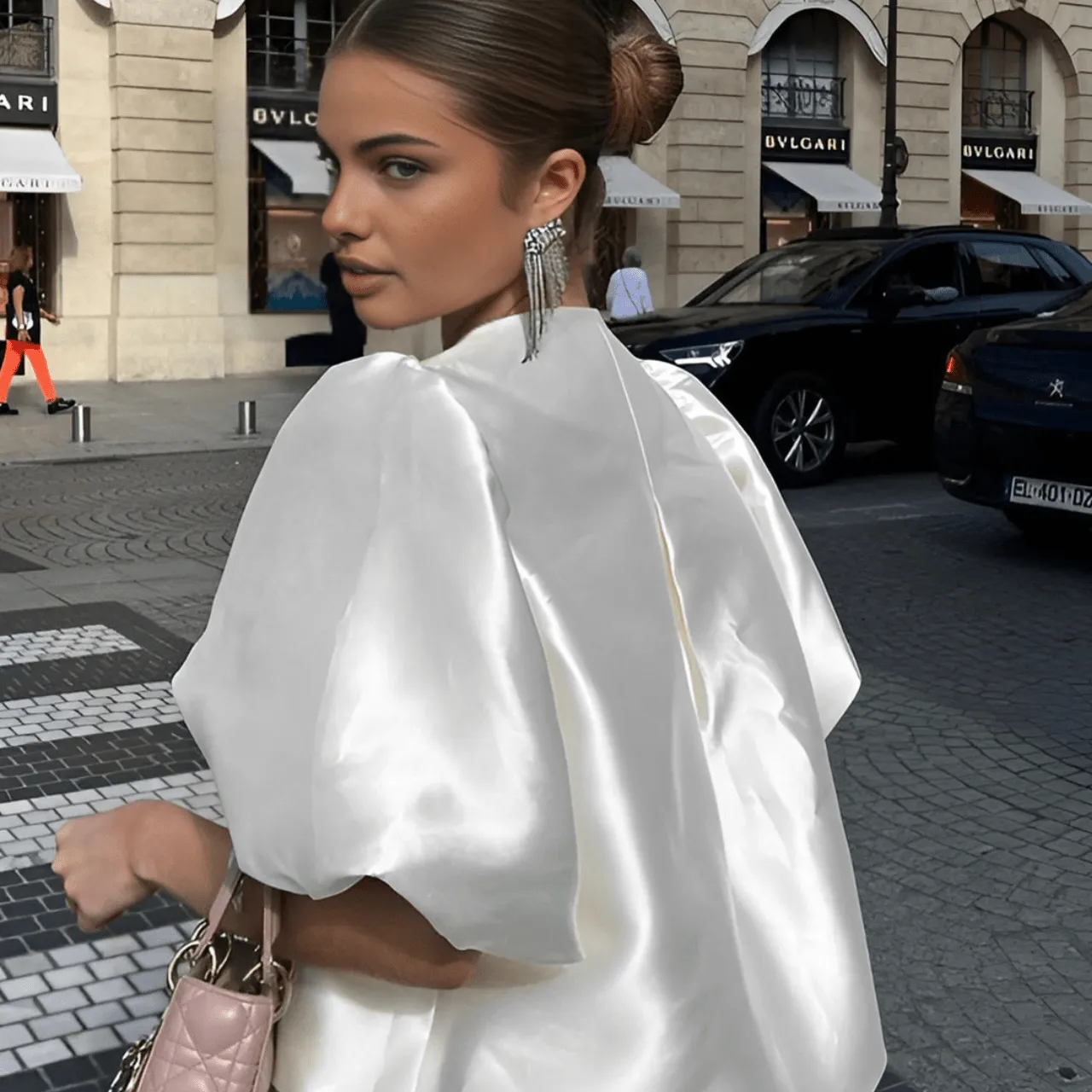 Women's Blouse Lightweight Puff Sleeve Top sold by Hensley London product image thumbnail 4