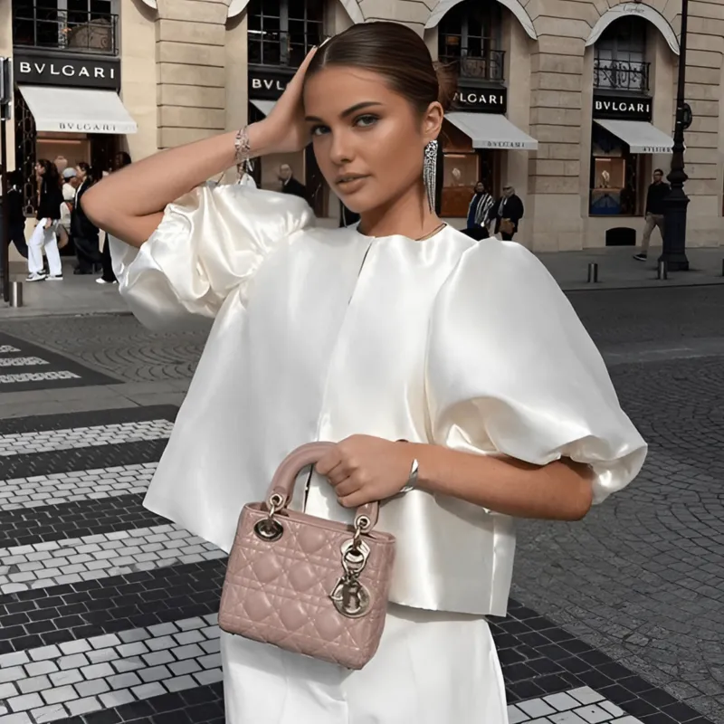 Women's Blouse Lightweight Puff Sleeve Top sold by Hensley London