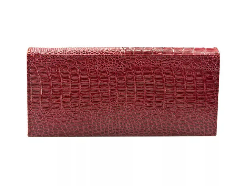 Women's Wallet Black Compact Genuine Leather Crocodile Pattern sold by Hensley London product image thumbnail 4