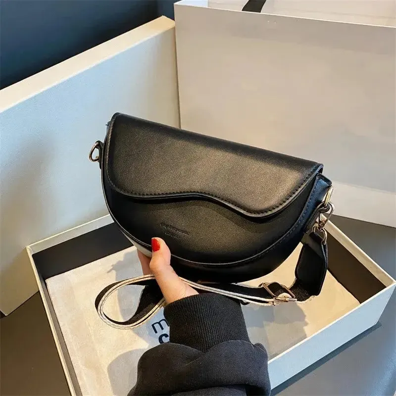 Women's Crossbody Bag Black Medium PU Leather sold by Hensley London product image thumbnail 3