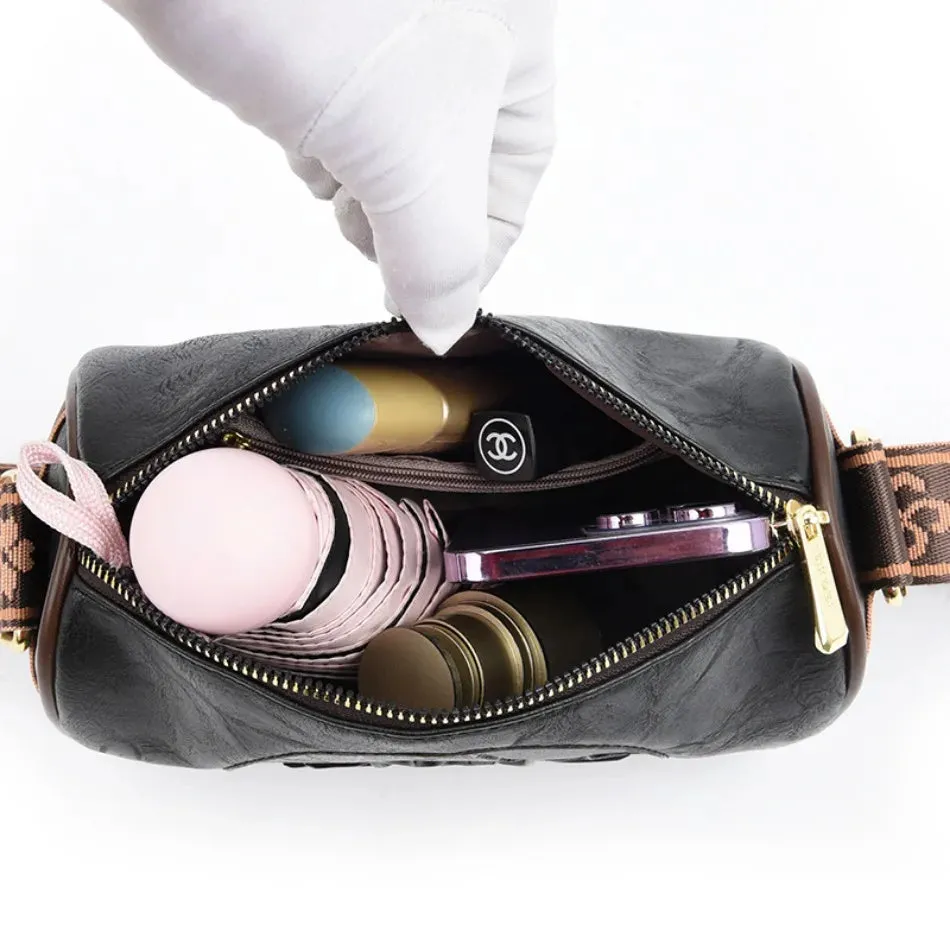 Women's Crossbody Bag Black Medium Leather sold by Hensley London product image thumbnail 5