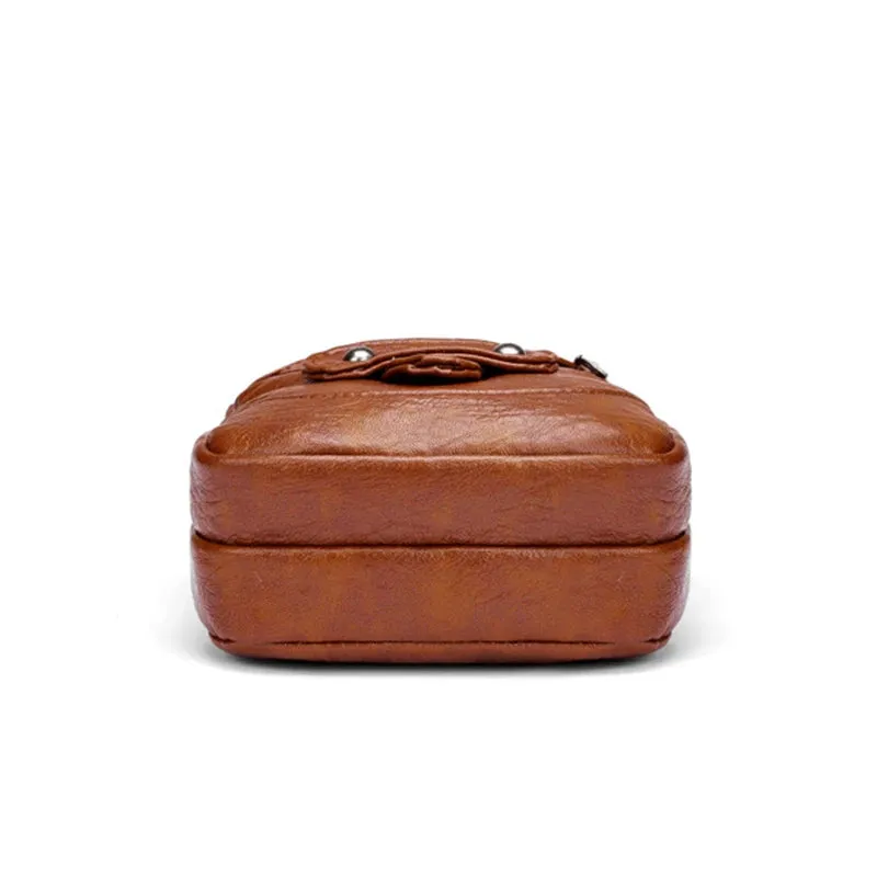 Women's Crossbody Bag Brown Small PU Leather Vintage Style sold by Hensley London product image thumbnail 5