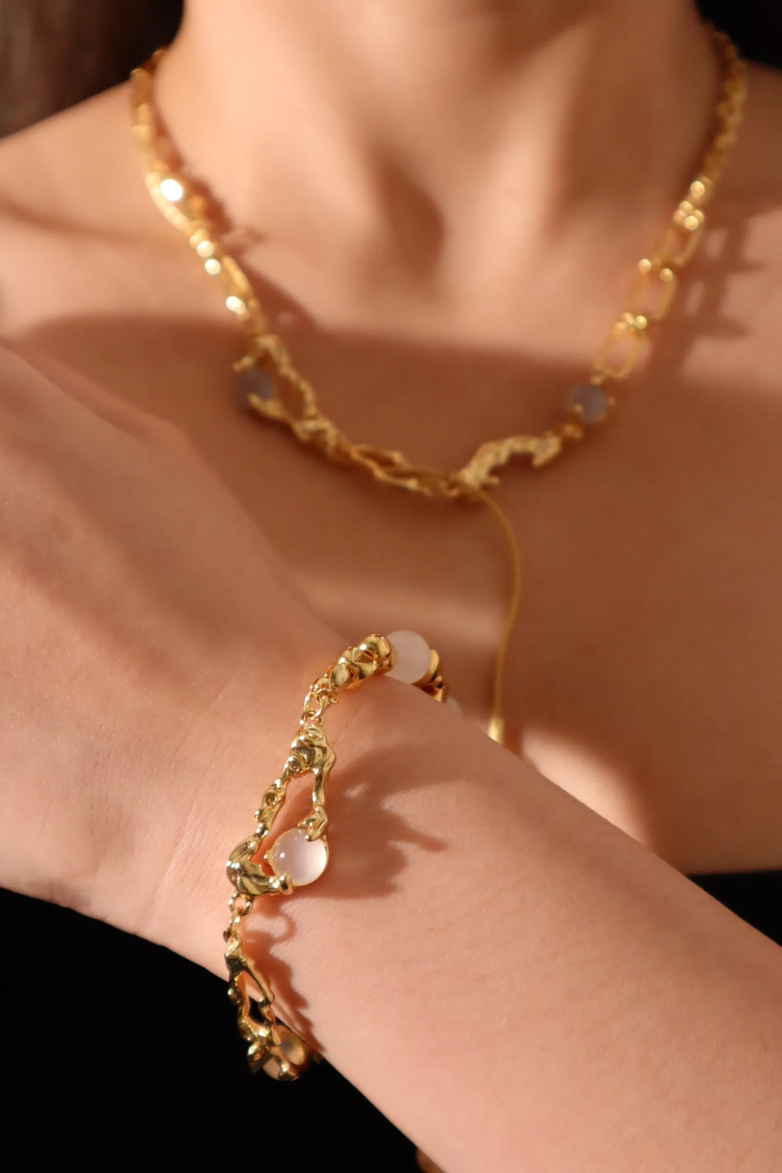Women's Bracelet Gold Zirconia Moonstone 18K Plated sold by Hensley London