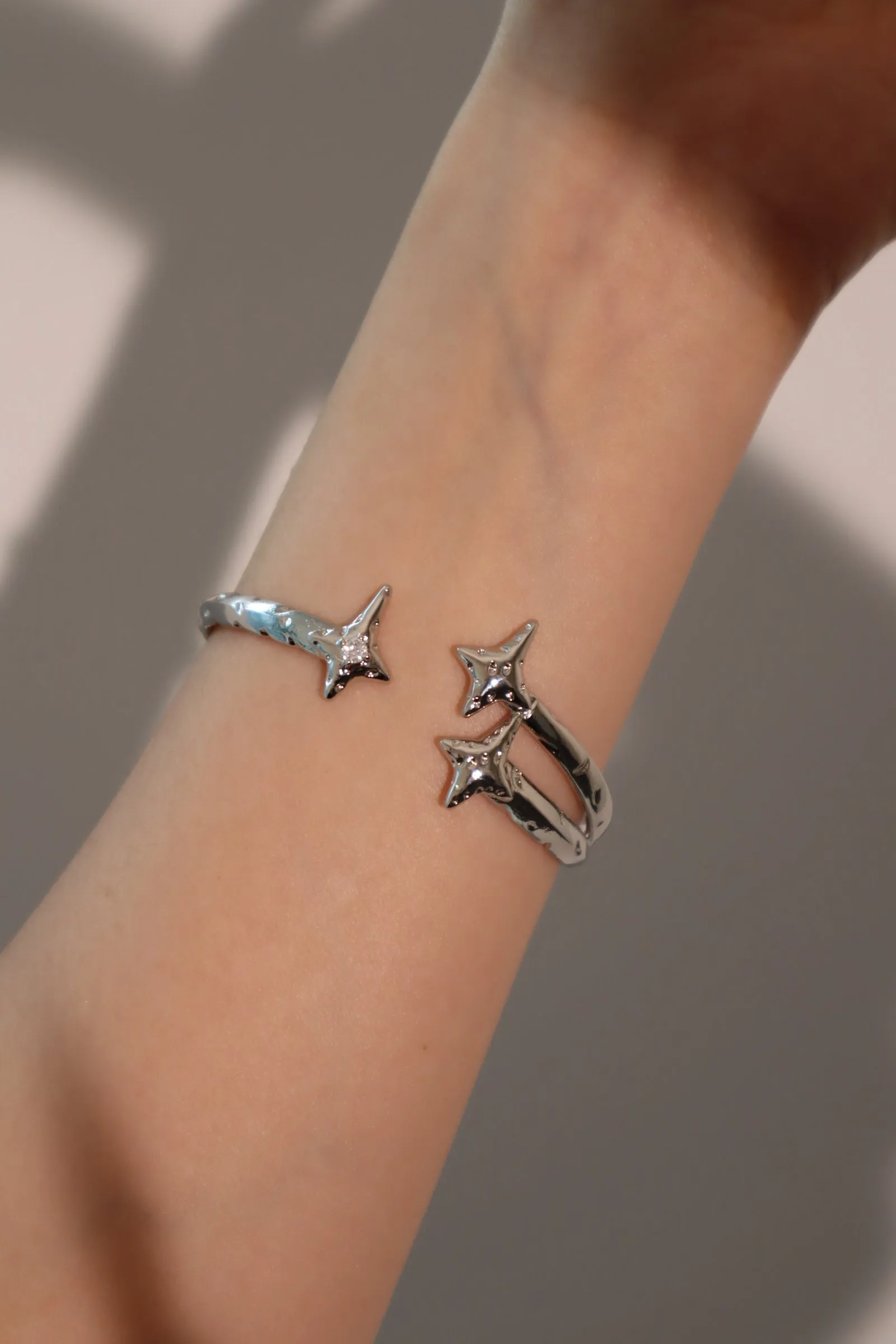 Women's Bracelet Silver Zirconia Diamonds 3 in 1 Stretchable Design sold by Hensley London product image thumbnail 2