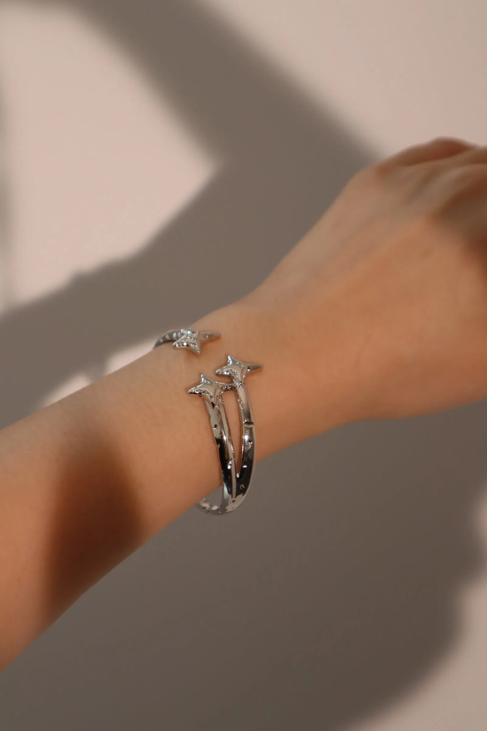 Women's Bracelet Silver Zirconia Diamonds 3 in 1 Stretchable Design sold by Hensley London product image thumbnail 4