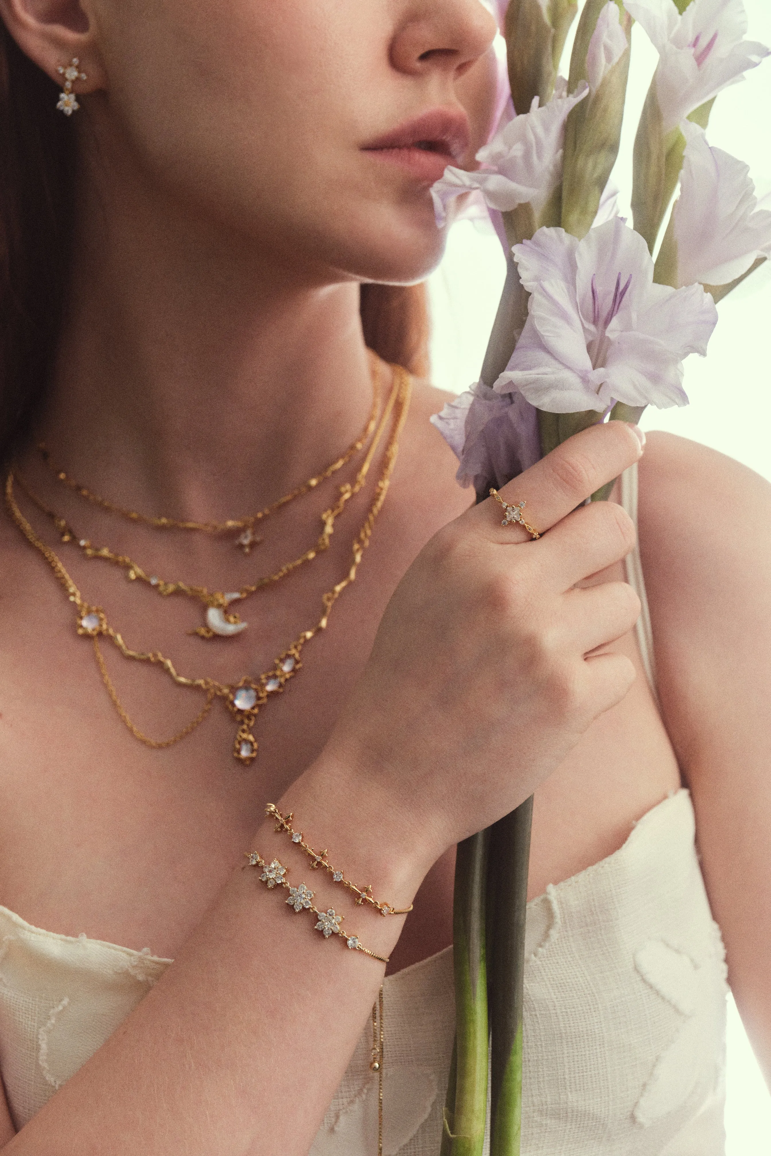 Women's Cross Bracelet Gold Plated Zirconia Diamonds sold by Hensley London product image thumbnail 2