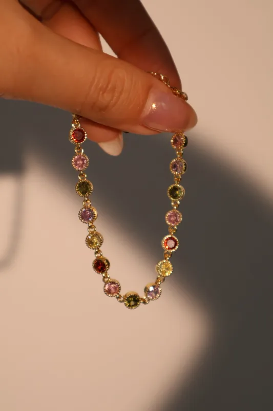 Women's Bracelet 18K Gold Plated Multi Color Gemstones sold by Hensley London