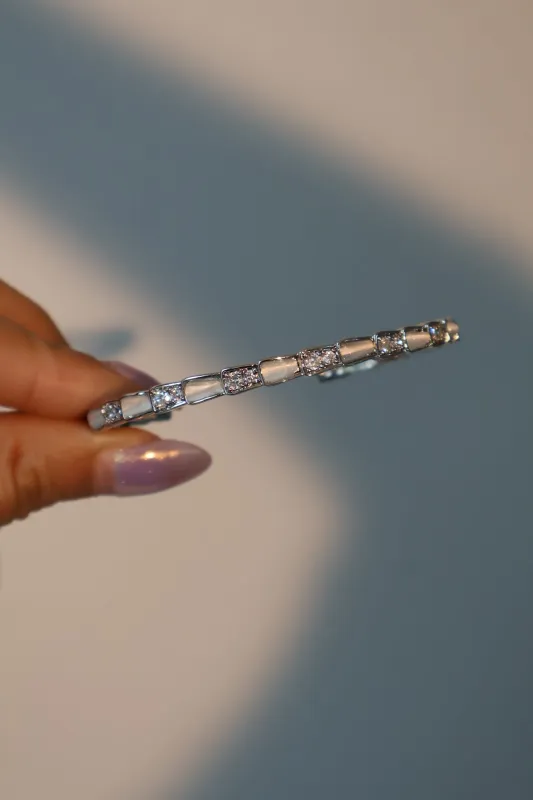 Women's Bracelet White Opal Zirconia Silver Plated sold by Hensley London