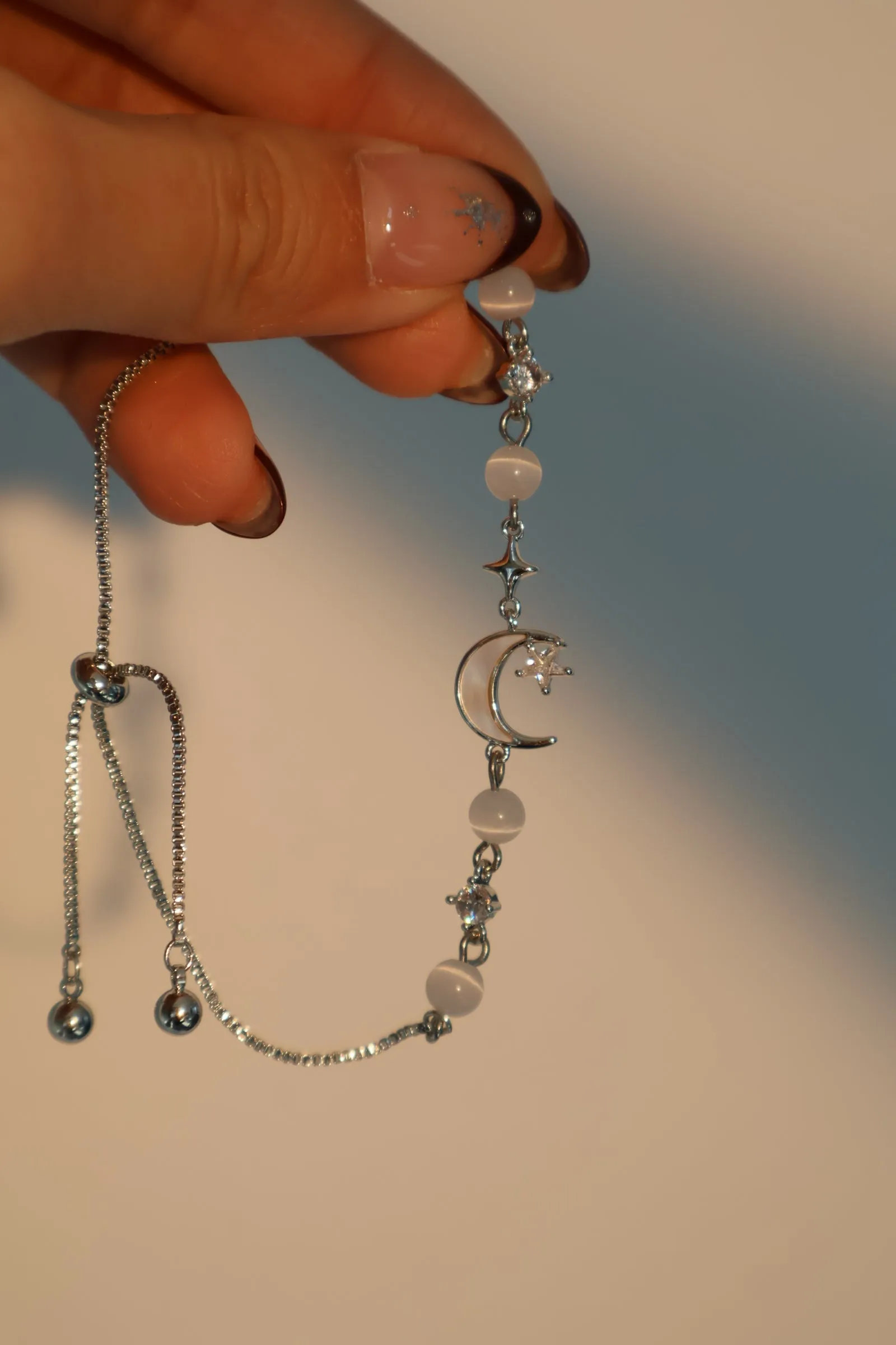 Women's Bracelet Silver Zirconia Moon Star Adjustable Jewelry sold by Hensley London product image thumbnail 4