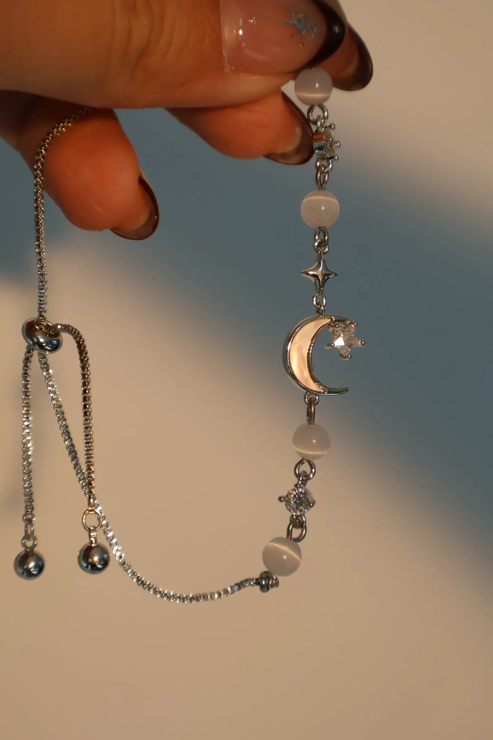 Women's Bracelet Silver Zirconia Moon Star Adjustable Jewelry sold by Hensley London product image thumbnail 2