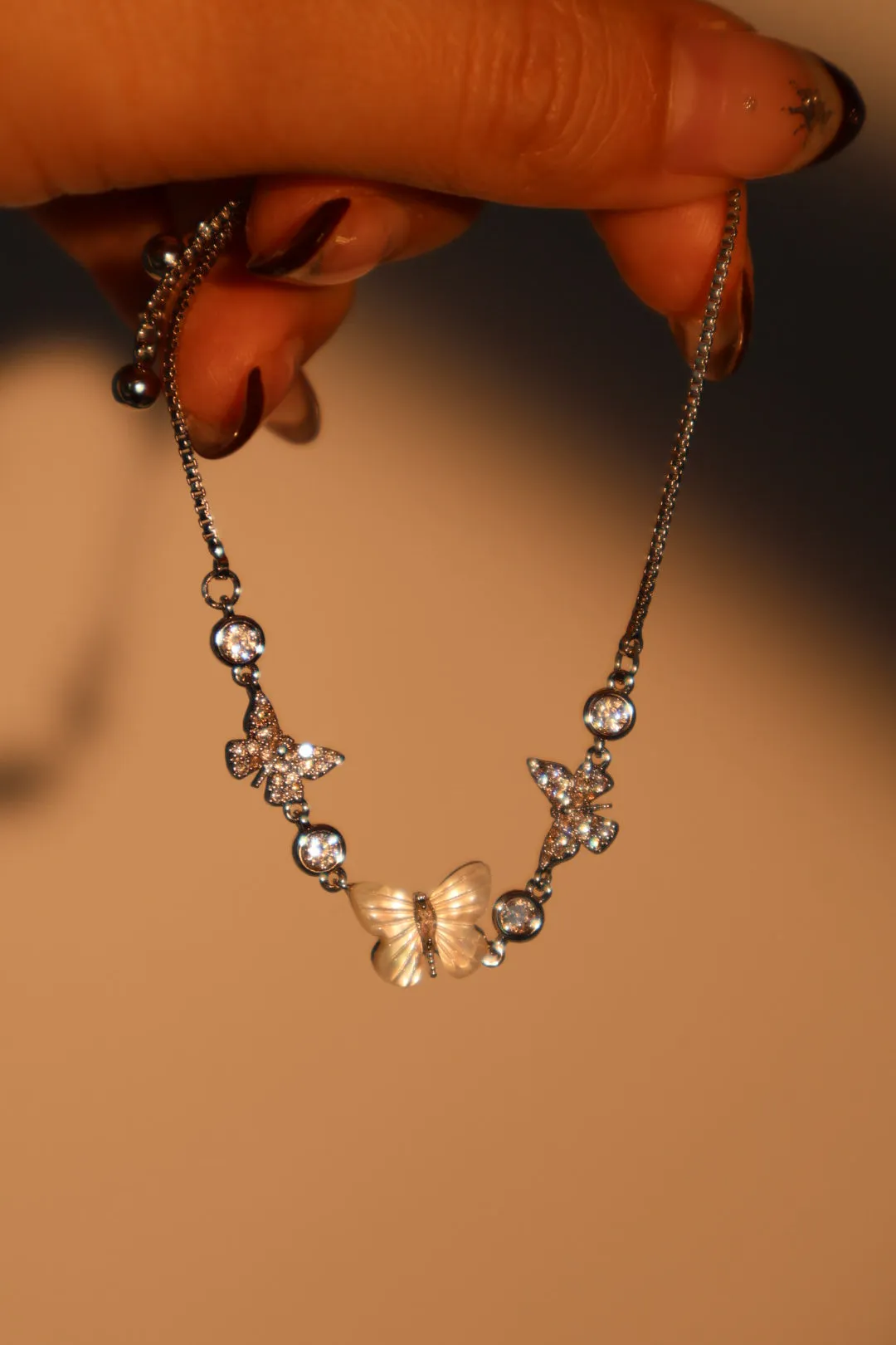 Women's Bracelet Natural Shell Silver Plated with Zirconia Diamonds sold by Hensley London product image thumbnail 2