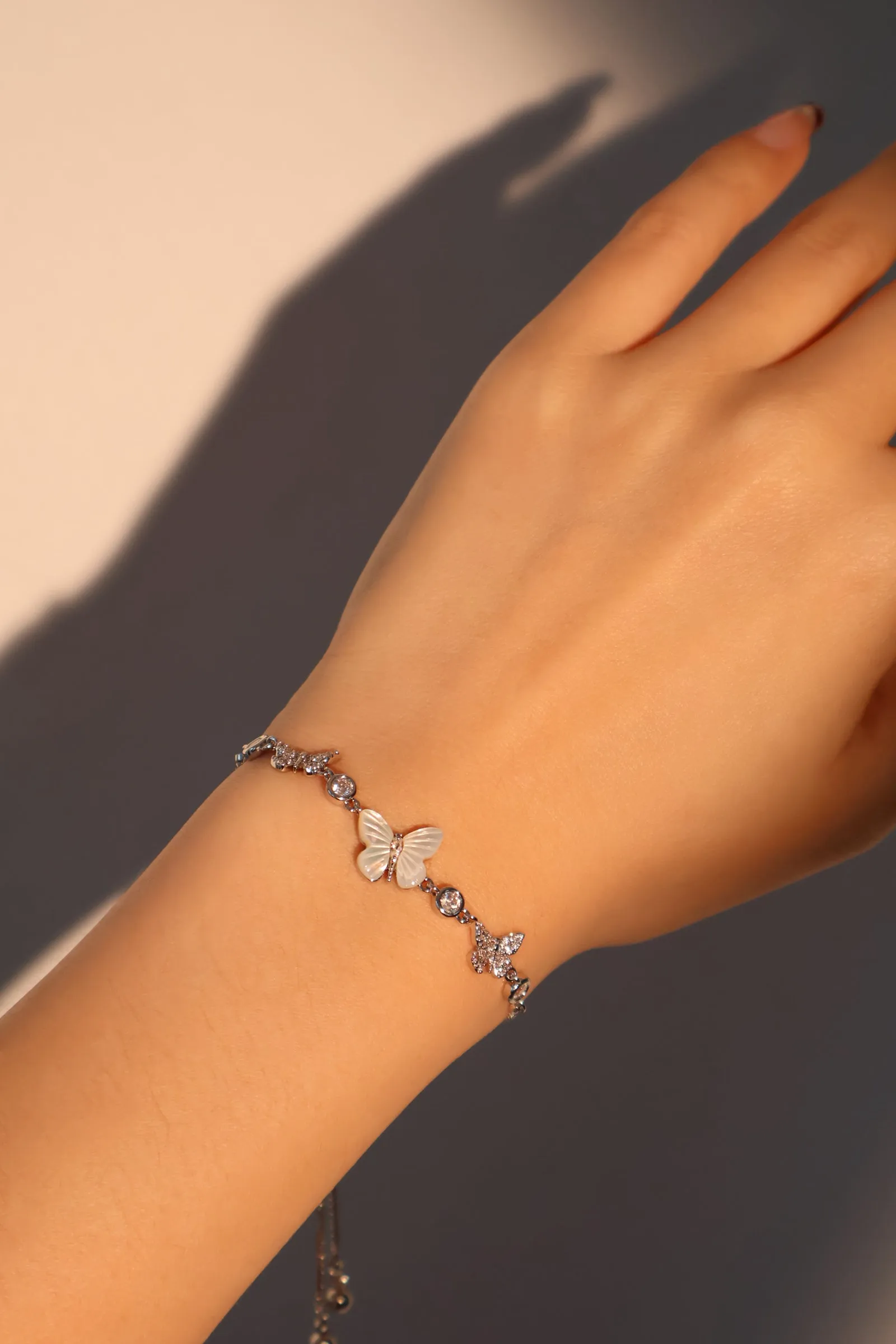 Women's Bracelet Natural Shell Silver Plated with Zirconia Diamonds sold by Hensley London product image thumbnail 3