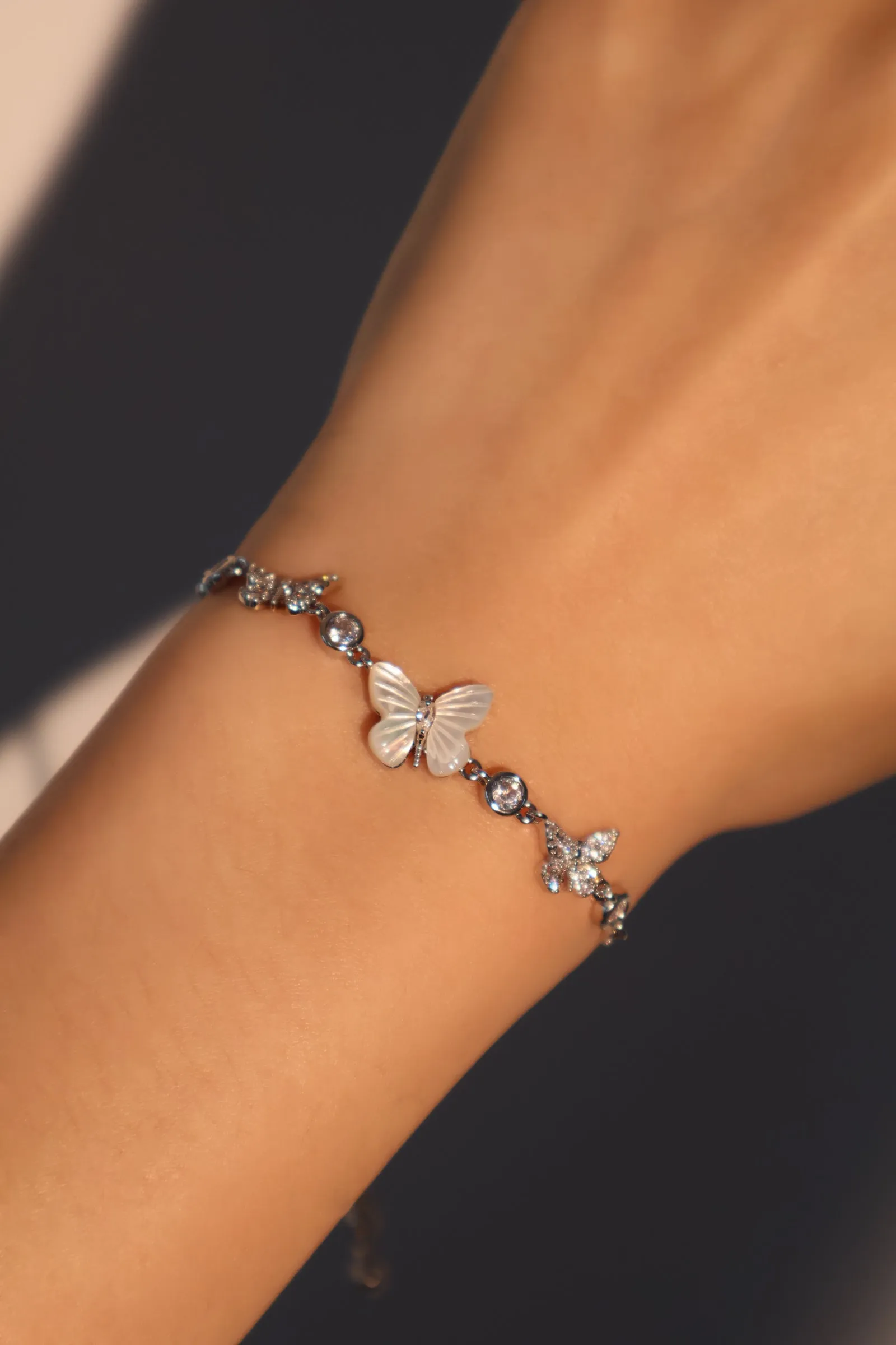 Women's Bracelet Natural Shell Silver Plated with Zirconia Diamonds sold by Hensley London product image thumbnail 4