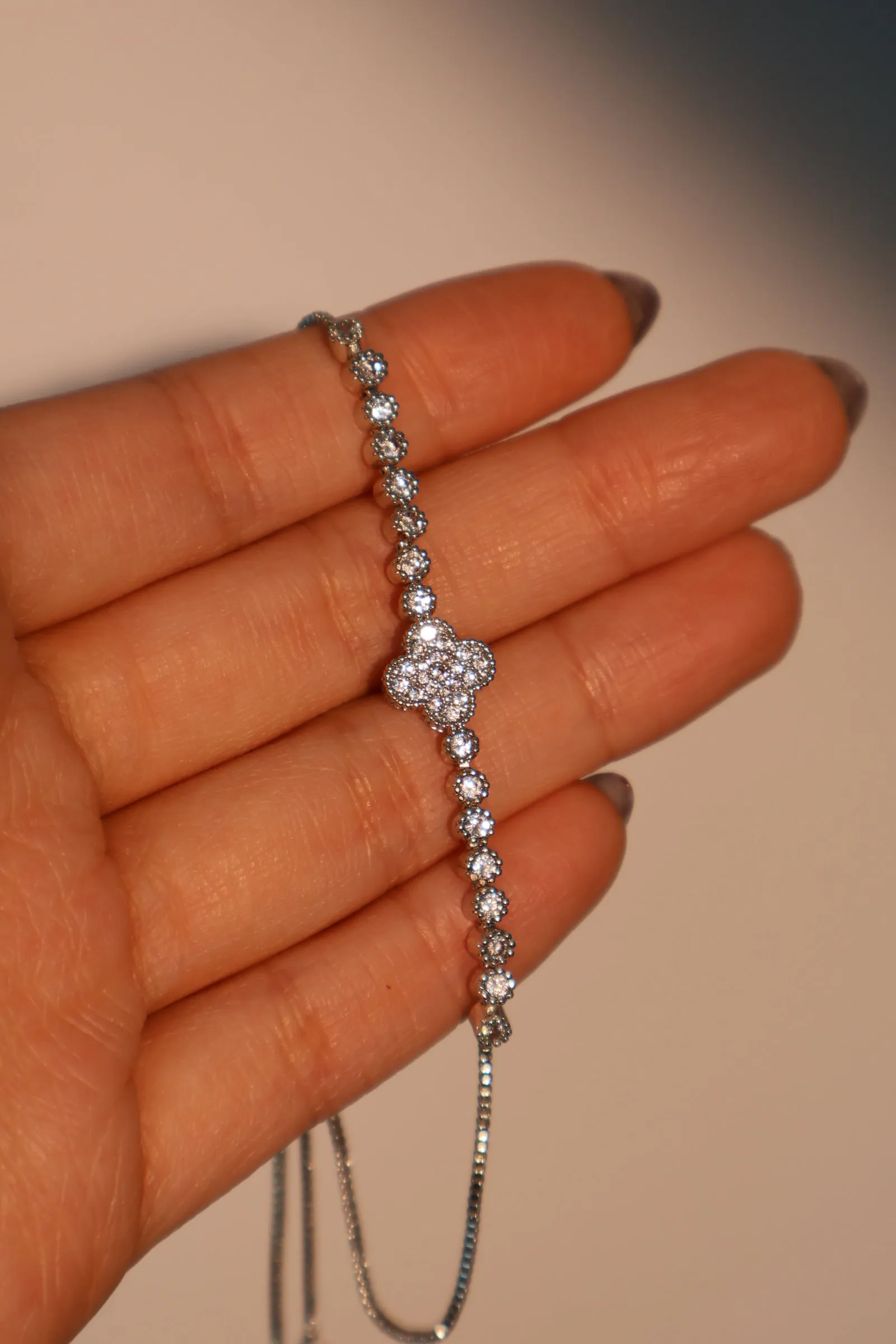 Women's Bracelet Silver Zirconia Diamond Adjustable sold by Hensley London product image thumbnail 4