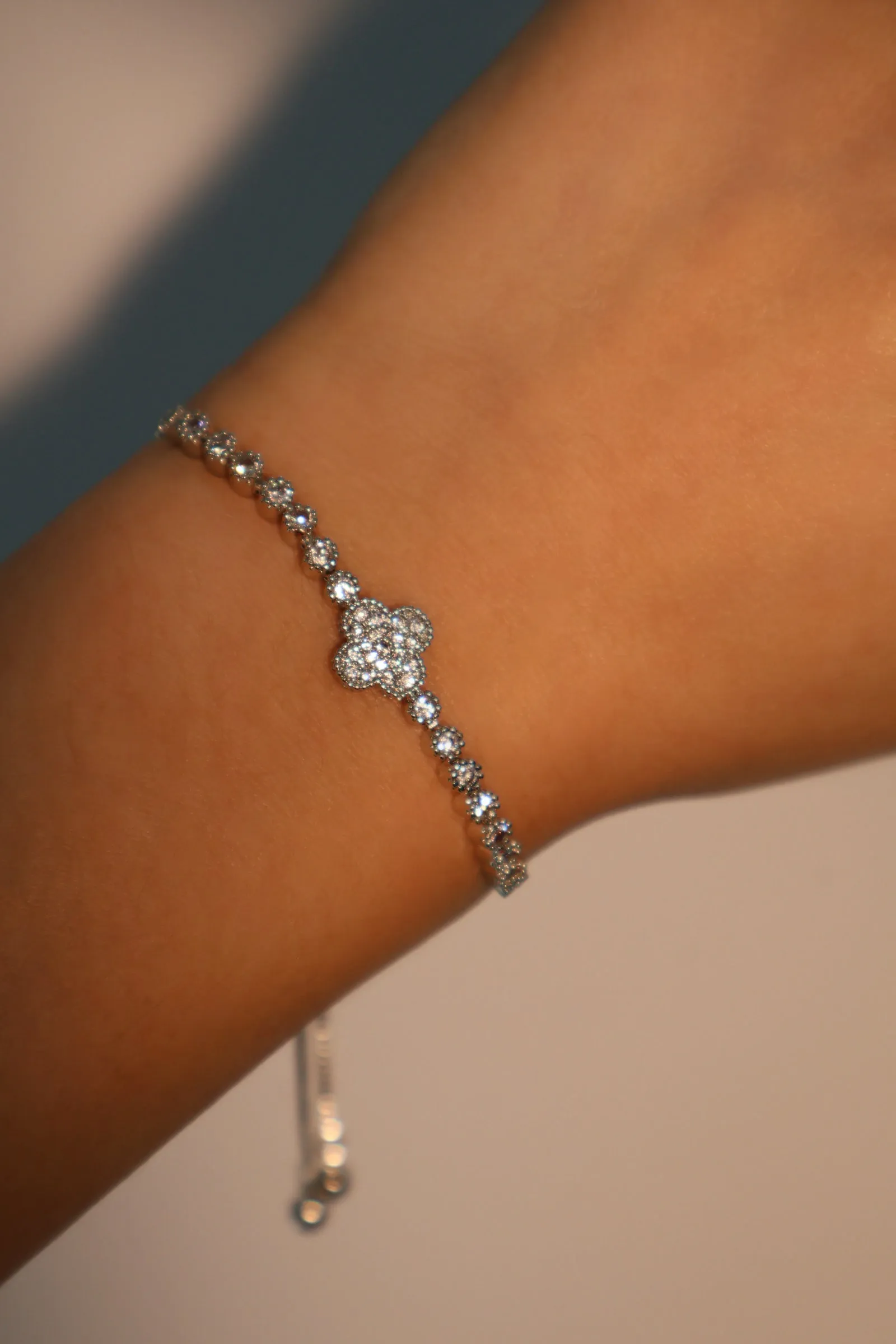Women's Bracelet Silver Zirconia Diamond Adjustable sold by Hensley London product image thumbnail 2