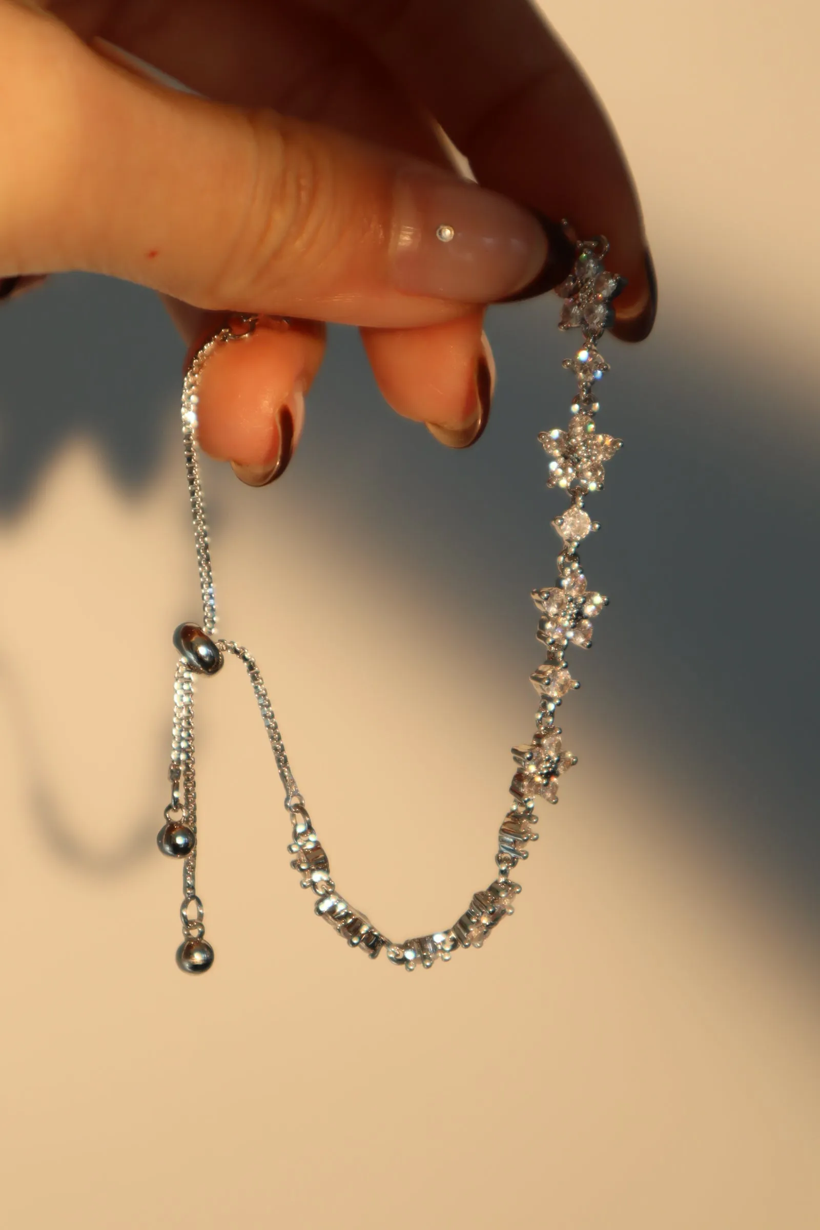 Women's Flower Bracelet Platinum Plated Zirconia Diamonds sold by Hensley London product image thumbnail 3